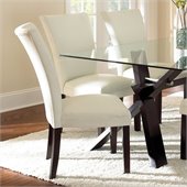 Steve Silver Company Berkley Bonded Leather Parsons Dining Chair in White