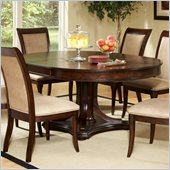 Steve Silver Company Marseille Pedestal Dining Table with Leaf in Dark Rich Cherry
