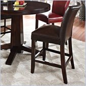 Steve Silver Company Hartford Bonded Brown Leather Counter Height Chair in Dark Cherry