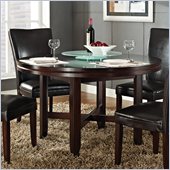Steve Silver Company Hartford 52 Inch Round Casual Dining Table in Dark Cherry