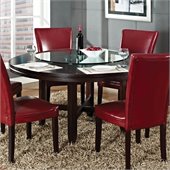 Steve Silver Company Hartford 62 Inch Round Casual Dining Table in Dark Cherry