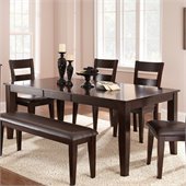Steve Silver Company Victoria Rectangular Dining Table with Butterfly Leaf in Mango Finish