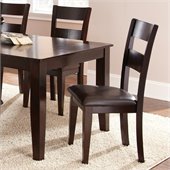 Steve Silver Company Victoria Dark Brown Vinyl Upholstery Side Chair in Mango Finish