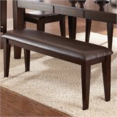 Steve Silver Company Victoria Dark Brown Vinyl Upholstery Bench in Mango Finish