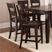 Steve Silver Company Victoria Dark Brown Upholstery Counter Side Chair in Mango Finish