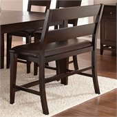 Steve Silver Company Victoria Dark Brown Upholstery Counter Bench in Mango Finish