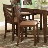 Steve Silver Company Montreal Brown Microfiber Upholstery Counter Chair in Dark Oak