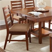 Steve Silver Company Eden Modern Brown Upholstery Dining Side Chair in Light Cherry