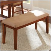 Steve Silver Company Eden Modern Brown Microfiber Upholstery Bench in Light Cherry