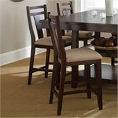 Steve Silver Company Munich Beige Microfiber Upholstery Counter Dining Chair in Espresso