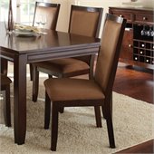 Steve Silver Company Cornell Upholstered Brown Microfiber Dining Side Chair in Espresso