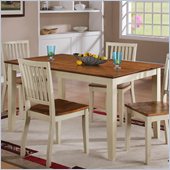 Steve Silver Company Candice Rectangular Dining Table in Oak and White