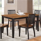 Steve Silver Company Candice Rectangular Dining Table in Oak and Black