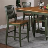 Steve Silver Company Candice Counter Height Dining Chair in Oak and  Green