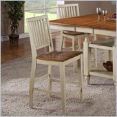 Steve Silver Company Candice Counter Height Dining Chair in Oak and  White