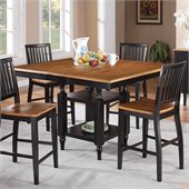 Steve Silver Company Candice Counter Height Dining Table with Butterfly in Oak and Black