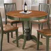 Steve Silver Company Candice Round Dining Table in Oak and Green