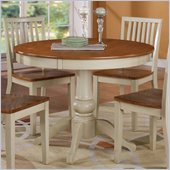 Steve Silver Company Candice Round Dining Table in Oak and White
