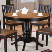 Steve Silver Company Candice Round Dining Table in Oak and Black