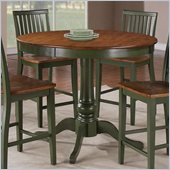Steve Silver Company Candice Round Counter Height Dining Table in Oak and Green