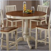 Steve Silver Company Candice Round Counter Height Dining Table in Oak and White