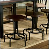 Steve Silver Company Crosby Swivel Bar Stool in Black Metal and Espresso Wood