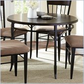 Steve Silver Company Martin Round Dining Table in Black Metal and Espresso Wood