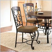 Steve Silver Company Greco Dining Side Chair in Black Metal and Cherry Wood Finish