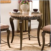 Steve Silver Company Hamlyn Round Marble Top Counter Height Dining Table in Brown