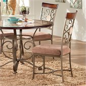 Steve Silver Company Thompson Dining Side Chair in Metal and Cherry Finish