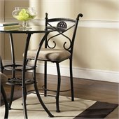 Steve Silver Company Brookfield  Light Brown Upholstery Counter Dining Chair in Dark Metal