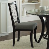 Steve Silver Company Cayman Grey Upholstery Dining Side Chair in Black Finish