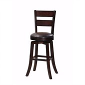 Steve Silver Company Gimlet Dark Brown Upholstery Ladderback Swivel Bar Stool in Espresso