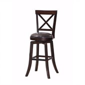Steve Silver Company Gimlet Dark Brown Upholstery X-Back Swivel Bar Stool in Espresso