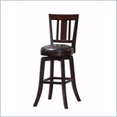 Steve Silver Company Gimlet Brown Upholstery Straight Back Swivel Bar Stool in Espresso