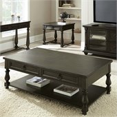 Steve Silver Company Leona Cocktail Table with Casters in Dark Hand Rubbed Finish