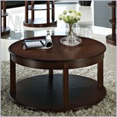 Steve Silver Company Crestview Round Spinning Cocktail Table in Espresso Finish