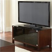Steve Silver Company Lamar Modern Media Cabinet in Cherry with Glass Dark Doors
