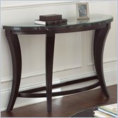 Steve Silver Company Cayman Black and White Marble with Glass Sofa Table in Antiqued Brown