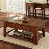 Steve Silver Company Desoto Cocktail Table with Caster in Dark Oak Finish