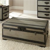 Steve Silver Company Rowan Trunk and Cocktail Table in Weathered Gray Finish