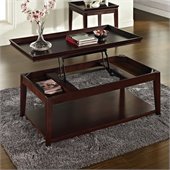 Steve Silver Company Clemson Lift Top Cocktail Table with Casters in Multi-Step Cherry