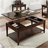 Steve Silver Company Crestline Lift Top Cocktail Table with Casters in Distressed Walnut