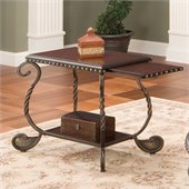 Steve Silver Company Rosemont Chairside End Table in Multi-Step Cherry