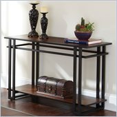 Steve Silver Company Micah Sofa Table in Black Metal and Cherry Finish