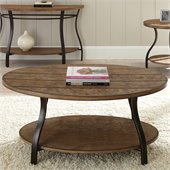 Steve Silver Company Denise Oval Cocktail Table in Light Oak Finish