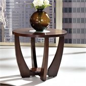 Steve Silver Company Rafael End Table in Cherry with Cracked Glass Insert