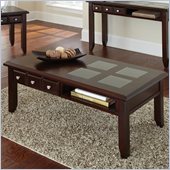 Steve Silver Company Murphy Cocktail Table in Rich Espresso with Inset Glass