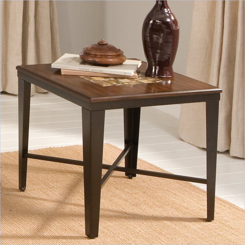 Steve Silver Company Emeril End Table with Glass Tile Inlay Top