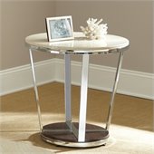 Steve Silver Company Bosco Faux Marble Round End Table in Espresso
